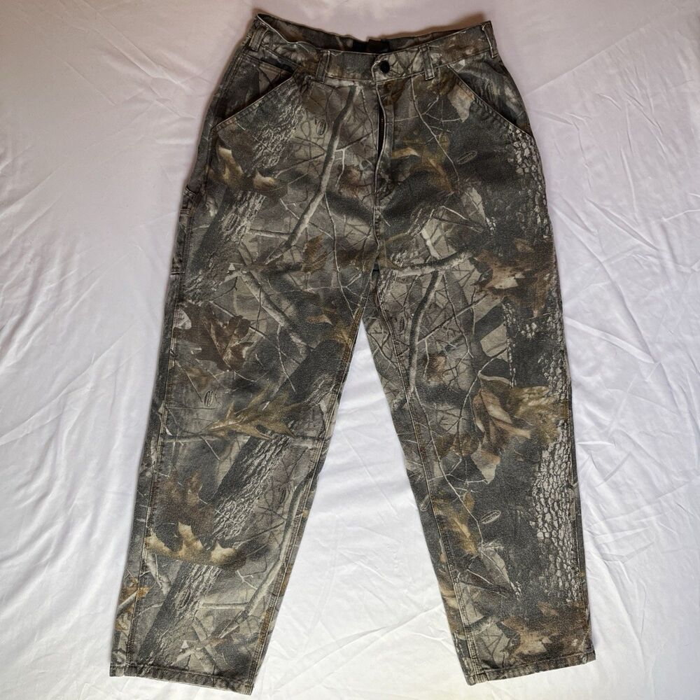 VTG Redhead Camo Carpenter Hunting Pants Realtree Camouflage Men 28X29 Wide Soft